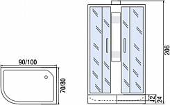 Мономах Душевая кабина 90x80 Б/К 90/80/24 МЗ R – фотография-2